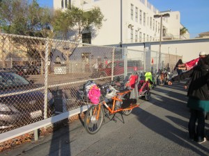 These are some of the ways parents like us get to school (at Rosa Parks Elementary).
