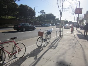 Check it out! Six shiny new bike racks!