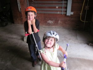 My kids are evidently getting to be really fast on those scooters.