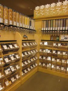 This is the bulk section at one of our local grocery stores (smaller than most of them, but useful in a pinch). 