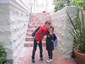 Heading out on the first day of school, all of us on our own wheel(s)