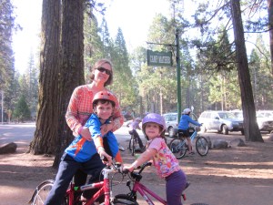 They rode those bikes everywhere at Camp Mather, even to the bathhouse 20 feet from our cabin.