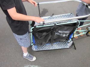 The deck height relative to an 8-year-old, which just fits two older kids in a good mood. 